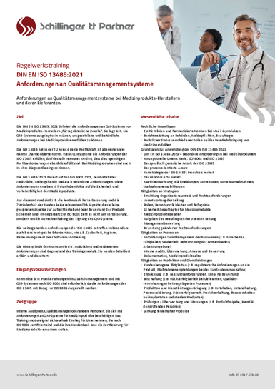 Nähere Informationen zur ISO 13485 Schulung für Medizinprodukte