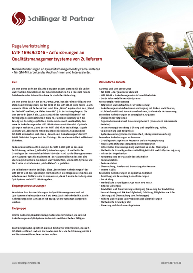 Nähere Informationen zur IATF 16949 Schulung